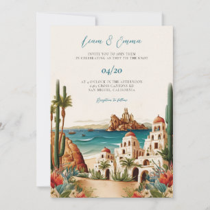 Mexiko Cabo San Lucas Destination bröllop Inbjudningar