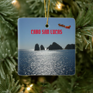 Mexiko: Cabo San Lucas Vacation julprydnadsspelare Julgransprydnad Keramik