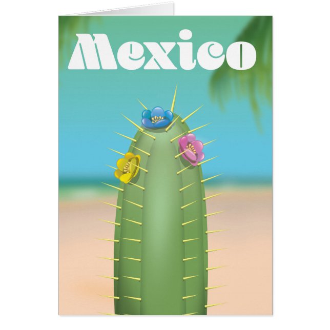 Mexiko Cactus reseaffisch Hälsningskort (Framsidan)