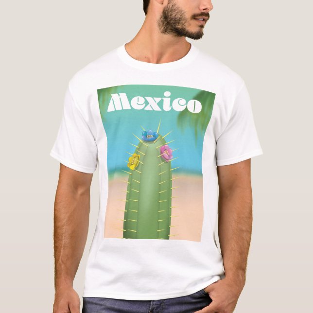 Mexiko Cactus reseaffisch T-shirt (Framsida)
