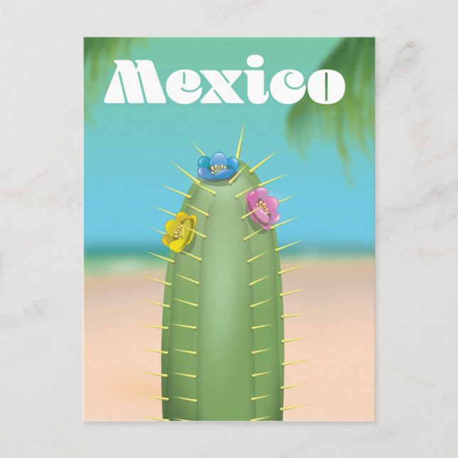 Mexiko Cactus reseaffisch Vykort (Framsida)