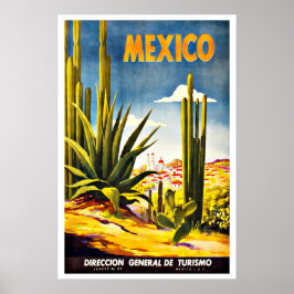 Mexiko Cactus Vintage resor Poster