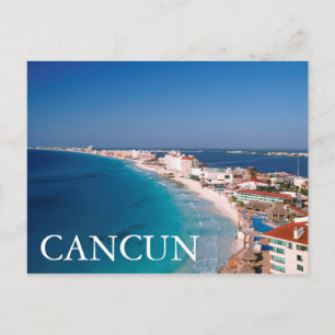 Mexiko, Cancun, flygvy över hotell Vykort