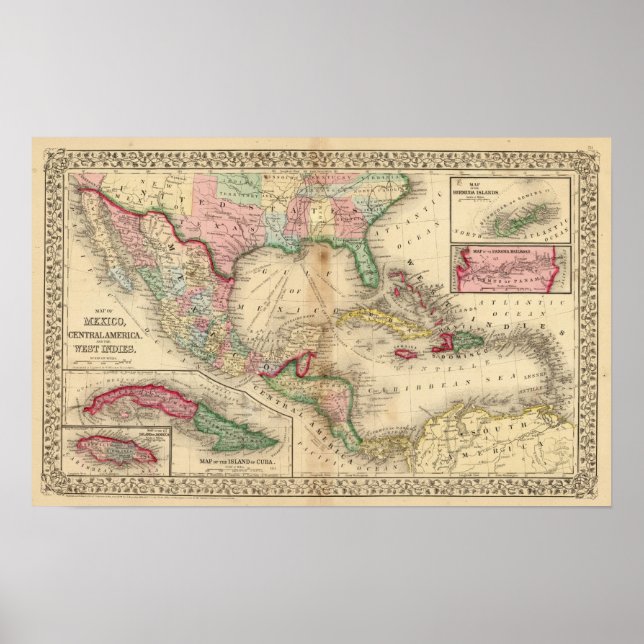 Mexiko, Centralamerika, Väster Poster (Framsidan)