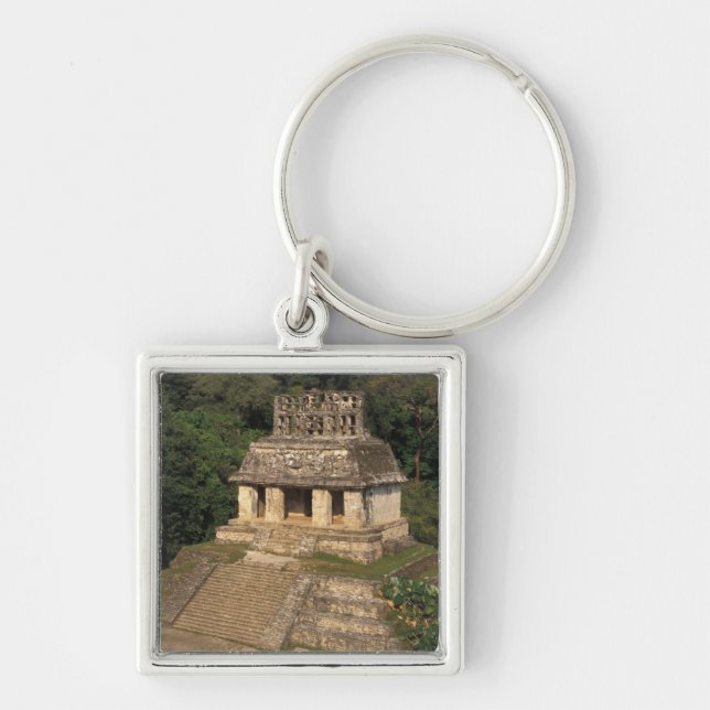 Mexiko, Chiapas provins,  Palenque, Tempel av Fyrkantig Silverfärgad Nyckelring (Framsidan)