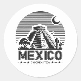 Mexiko Chichen Itza Runt Klistermärke