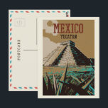 Mexiko, Chichén Itzá, Yucatán, Maya ruins Postcard Vykort<br><div class="desc">Här är ett underbart och färgstarkt vykort för alla älskare i Mexiko och Mayanmonument. Alla anhängare av arkeologen kommer att åtnjuta denna ursprungliga illustration av den välkända pyramiden i ruinerna Chichén Itzá Mayan, som är spridda över hela Yucatán-regionen i Mexiko. Det är en underbar present till ge till vänner eller...</div>