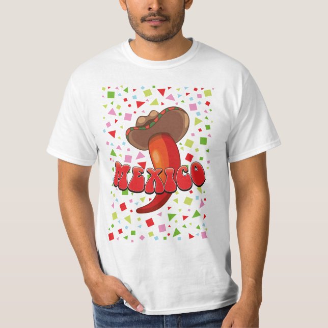 Mexiko Chili Pepper söt party T Shirt (Framsida)