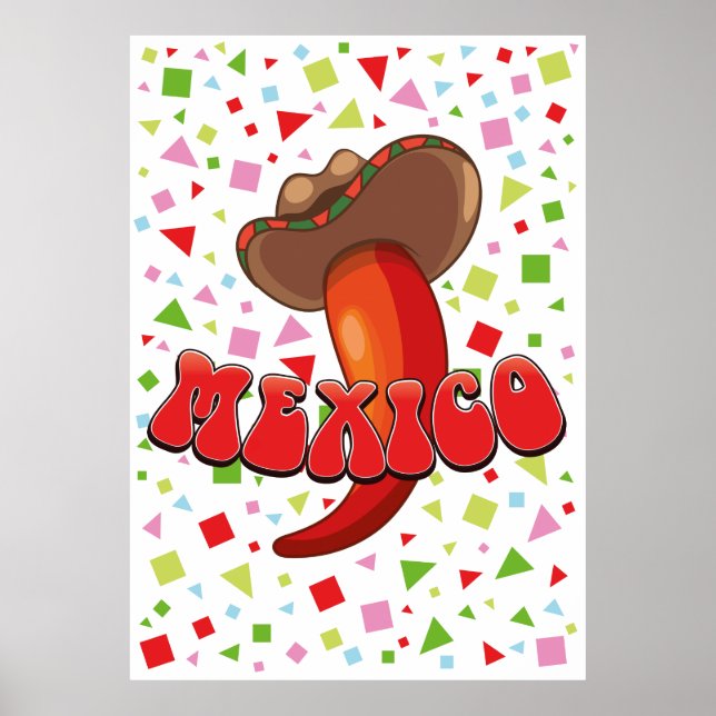 Mexiko Chillipeppar söt fest Poster (Framsidan)