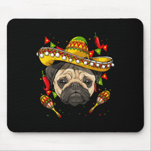 Mexiko Cinco De Mayo Mops Hund Älskare Husdjur Mop Musmatta