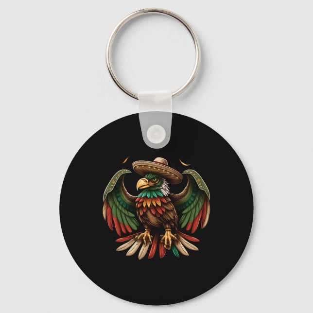 Mexiko Cinco De Mayo Sombrero Mexikansk Örn  Nyckelring (Framsida)