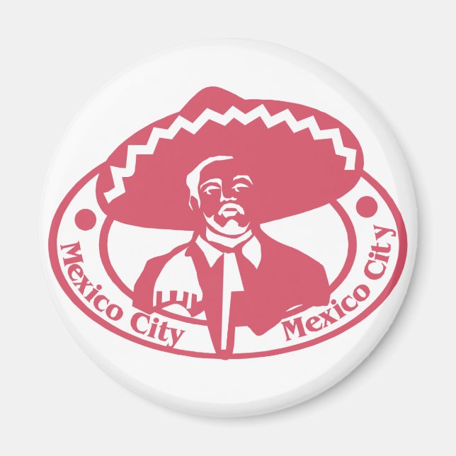 Mexiko City Frimärke Magnet (Framsidan)