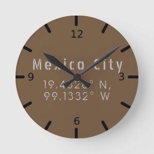 Mexiko City latitud och longitud Rund Klocka