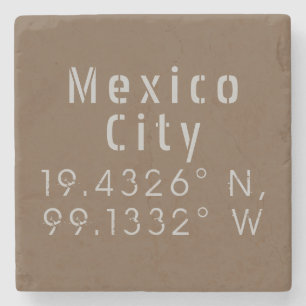Mexiko City Latitude och longitud Stenunderlägg