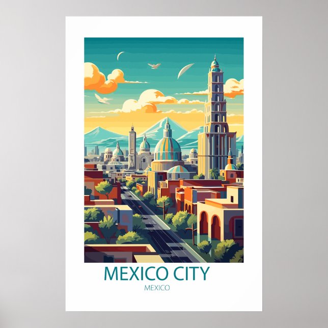 Mexiko City Mexico Berömd Travel Ställe Poster (Framsidan)