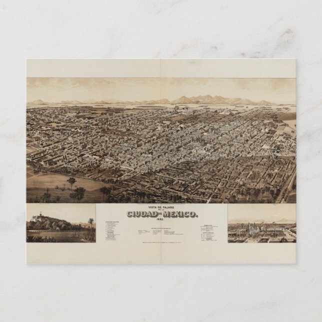 Mexiko City, Mexiko (1890) Vykort (Framsida)