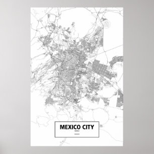 Mexiko City, Mexiko (svart på vitt) Poster