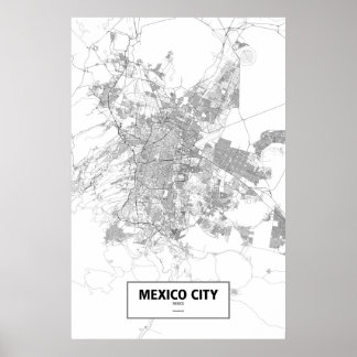 Mexiko City, Mexiko (svart på vitt) Poster