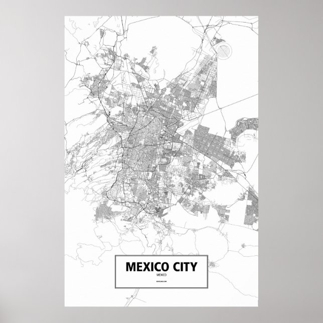 Mexiko City, Mexiko (svart på vitt) Poster (Framsidan)