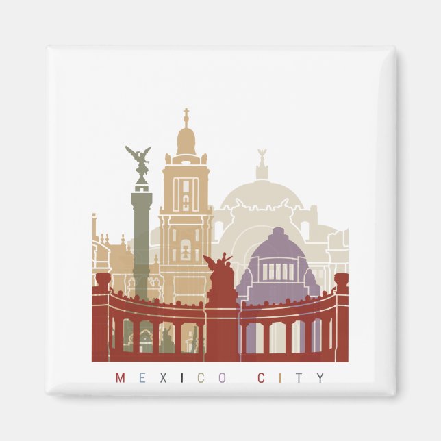 Mexiko City skyline poster Magnet (Framsidan)