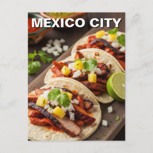 Mexiko City Tacos al pastor Vykort