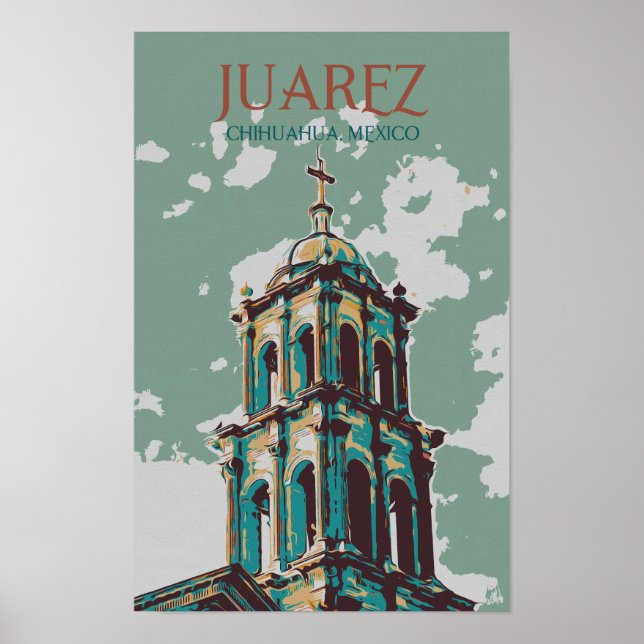 Mexiko, Ciudad Juarez katedral, Chihuahua Post Poster (Framsidan)