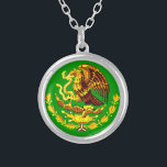 Mexiko COA Guld Silverpläterat Halsband<br><div class="desc">Jackande av Mexikos Arm i guld</div>