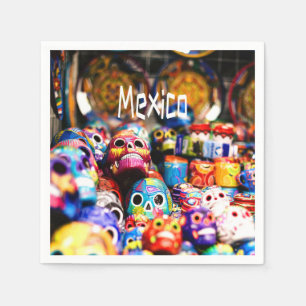 Mexiko Colorful Bright-döskallar Pappersservett