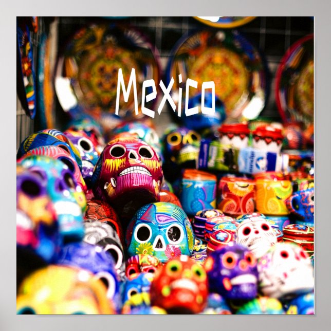 Mexiko Colorful Bright-döskallar Poster (Framsidan)