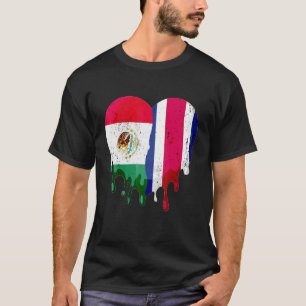 Mexiko Costa Rica Flagga Heart Citizen Grown Patri T Shirt