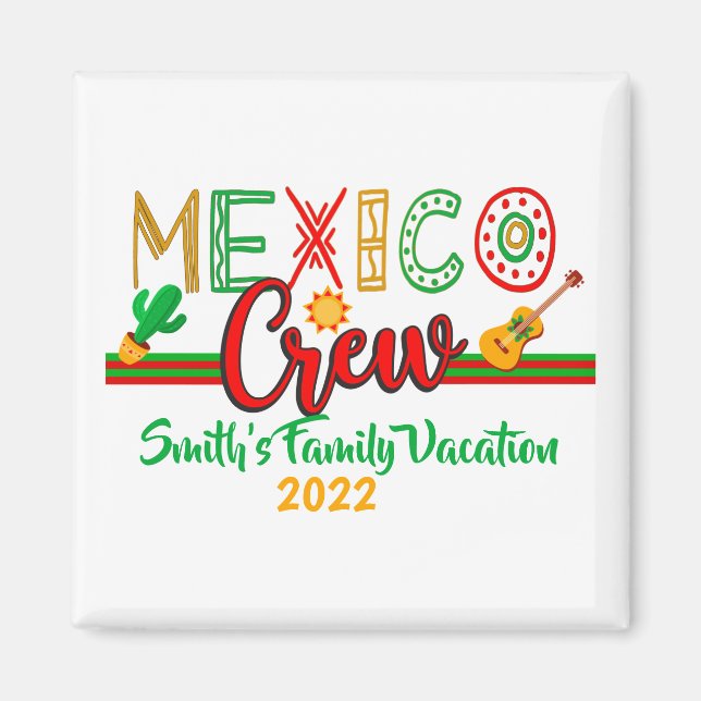 Mexiko Crew Cruise Travel Resa Vacation MAtching Magnet (Framsidan)