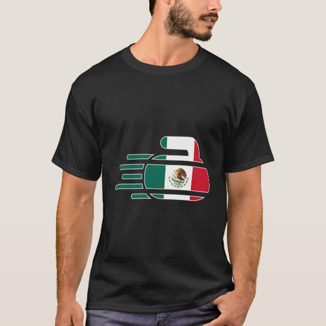 Mexiko Curling Team Fläkt Jersey Mexican Curler Wi T Shirt (Framsida)