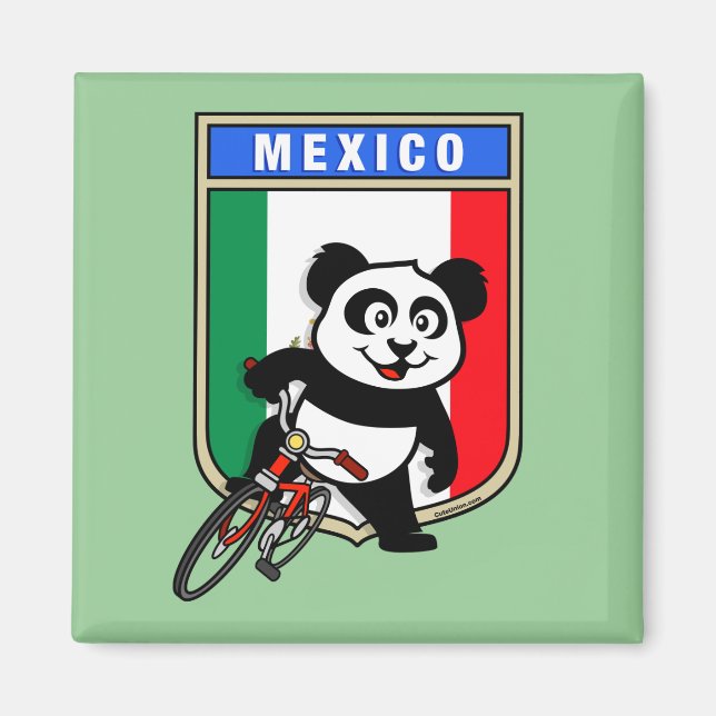Mexiko Cycling Panda Magnet (Framsidan)