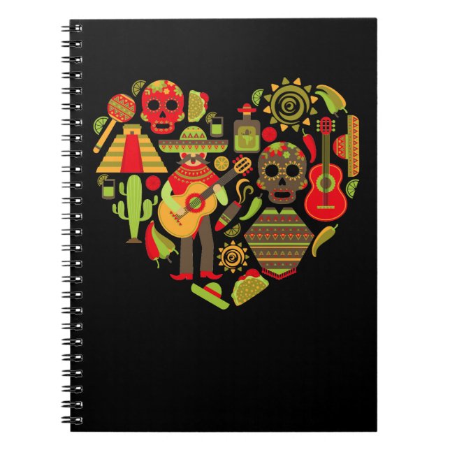 Mexiko day of the dead Mexiko Anteckningsbok (Framsidan)