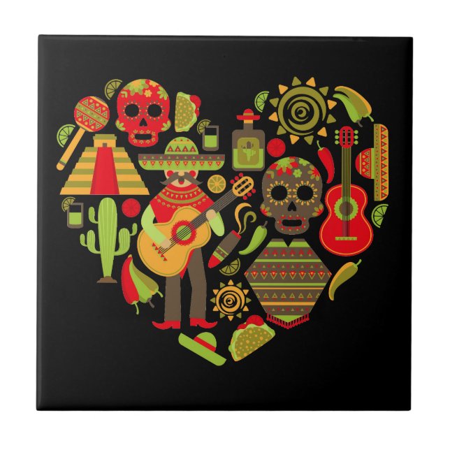 Mexiko day of the dead Mexiko Kakelplatta (Framsidan)