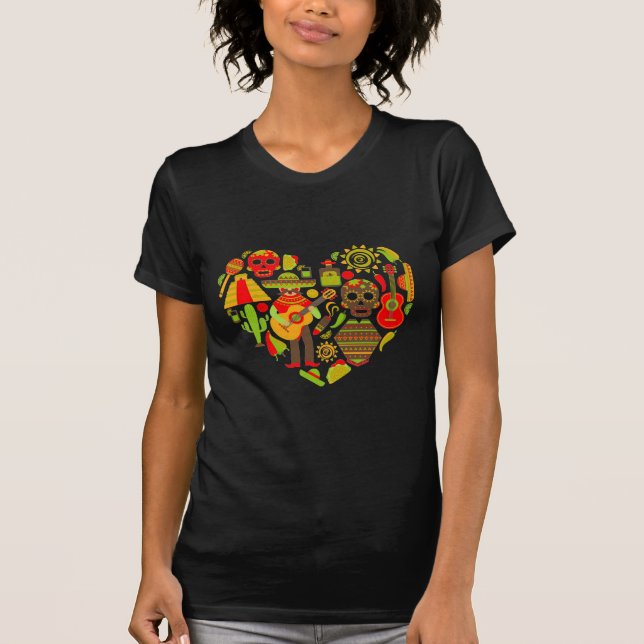 Mexiko day of the dead Mexiko Tee Shirt (Framsida)