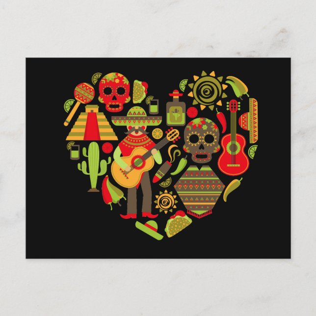 Mexiko day of the dead Mexiko Vykort (Framsida)