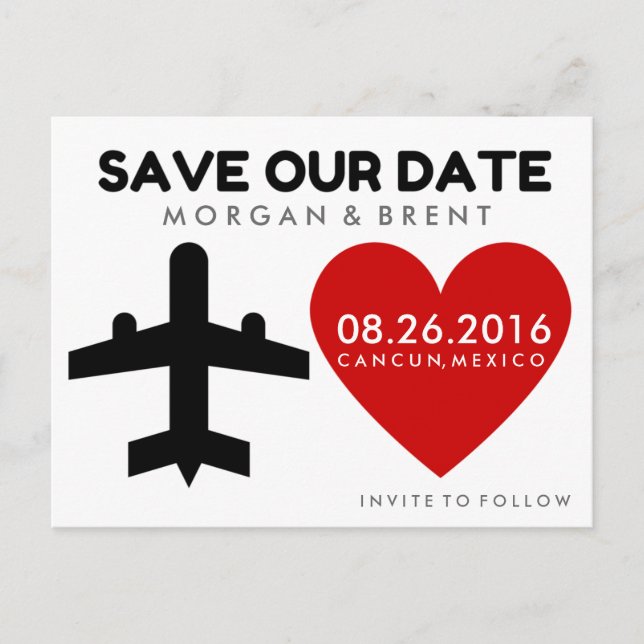 Mexiko Destination Bröllop Spara Datum Postkort Meddelande Vykort (Framsida)