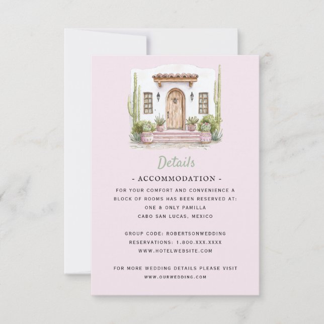 Mexiko Destination Wedding | Information OSA Kort (Framsida)