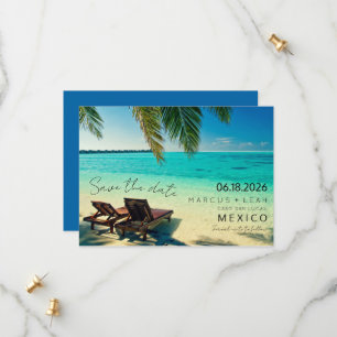 Mexiko Destinationsbachsbröllop Spara datum Datumet