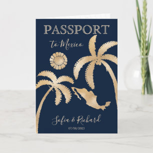 Mexiko Destinationsbröllop Passport World QR Code Inbjudan