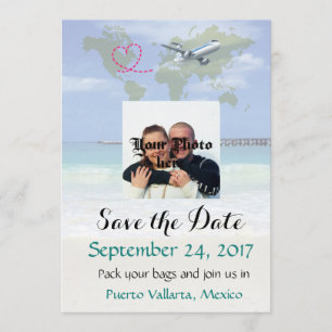 Mexiko Destinationsbröllop Spara datumkortet Datumet