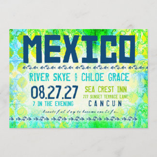 MEXIKO-destinationsort Inbjudan Grundläggande Papp