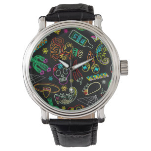 Mexiko Fiesta Mönster Armbandsur