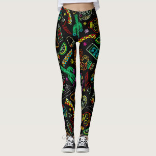 Mexiko Fiesta Mönster Leggings