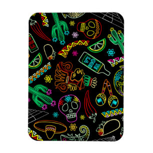 Mexiko Fiesta Mönster Magnet