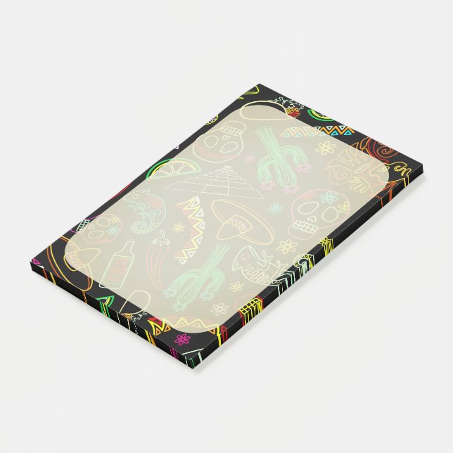 Mexiko Fiesta Mönster Post-it Block (Vinklad)