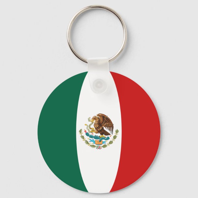 Mexiko Fisheye Flagga Keychain Nyckelring (Framsida)