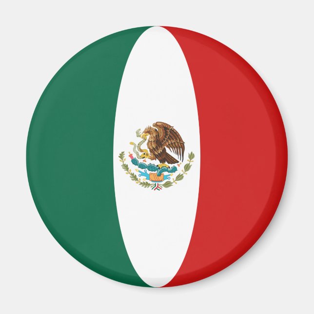 Mexiko Fisheye Flagga Magnet (Framsidan)