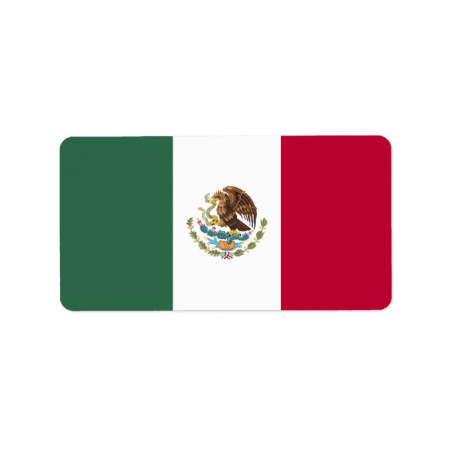 Mexiko flagga adressetikett (Framsidan)